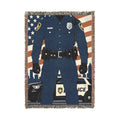 Police Tribute Woven Blanket – American Flag Patrol Officer Throw