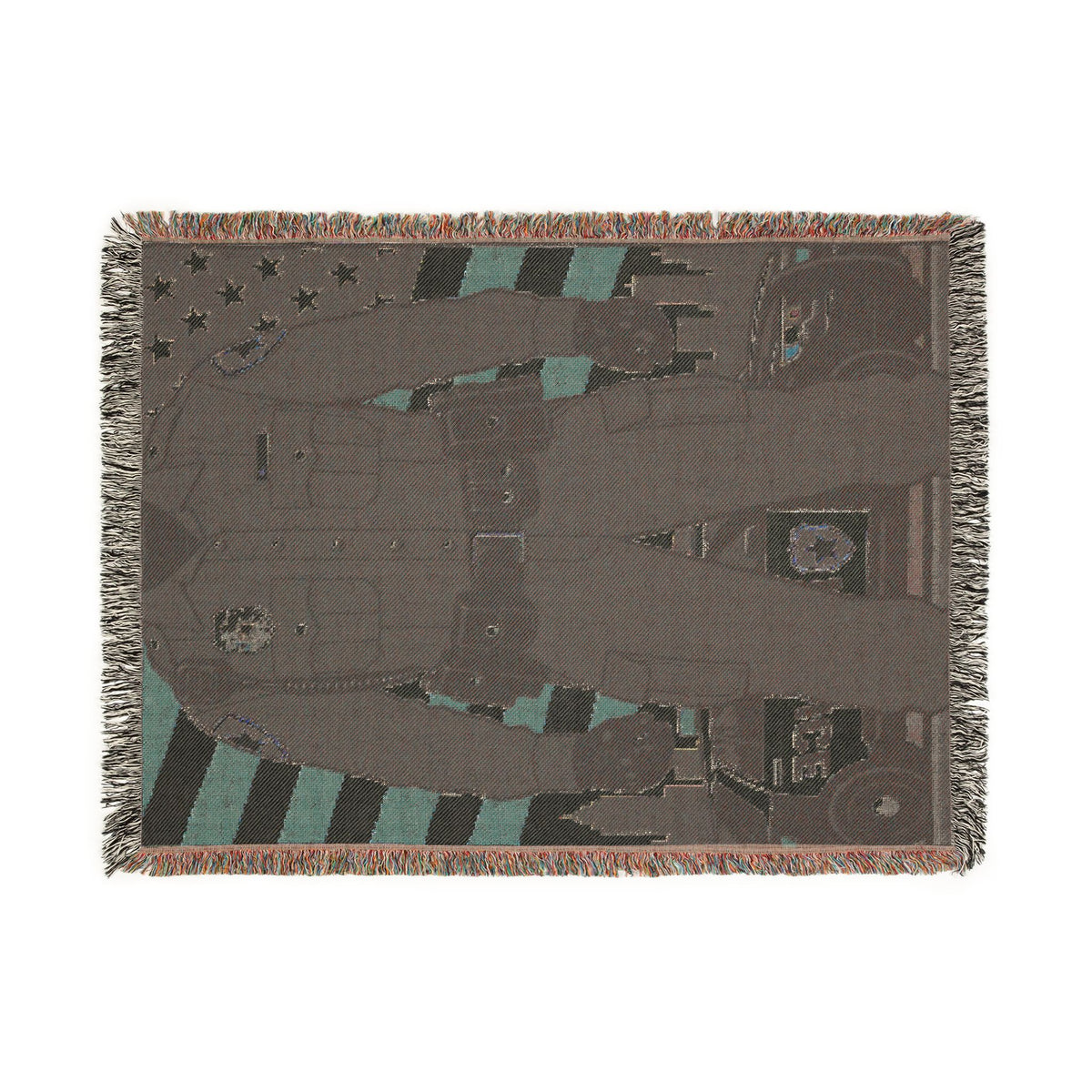 Police Tribute Woven Blanket – American Flag Patrol Officer Throw
