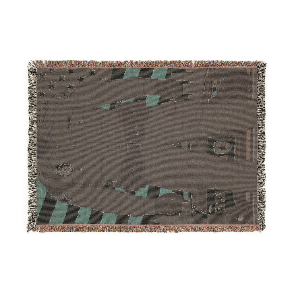 Police Tribute Woven Blanket – American Flag Patrol Officer Throw
