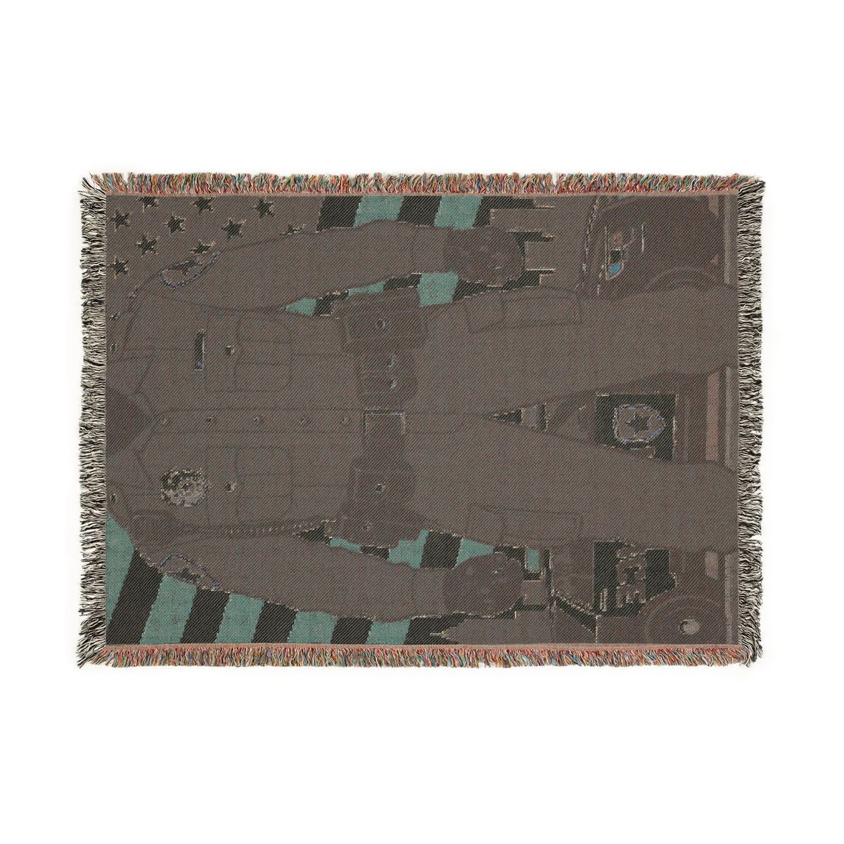 Police Tribute Woven Blanket – American Flag Patrol Officer Throw